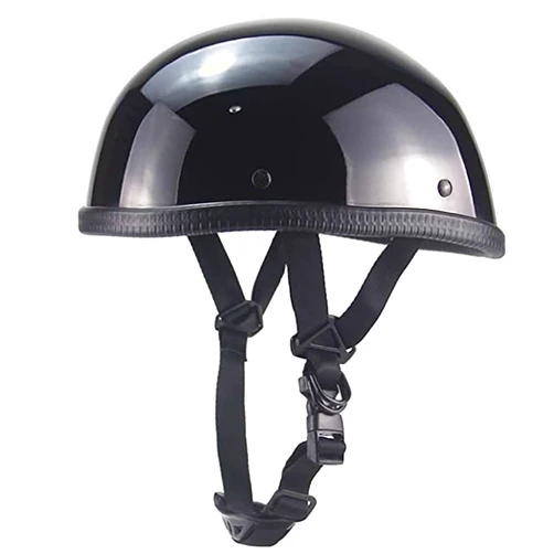JCAMZ German Style Open Face Road Riding Beanie Helmet Low Profile Chopper Motorcycle Half Helmet - Small and Light DOT Approved Summer Cool Skull Cap for Adult Men and Wome -S