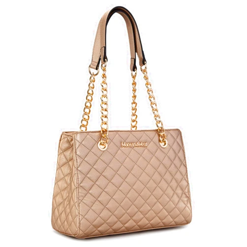 Montana West MEDIUM Tote Bag for Women Quilted Chain Handbags Shoulder Purse