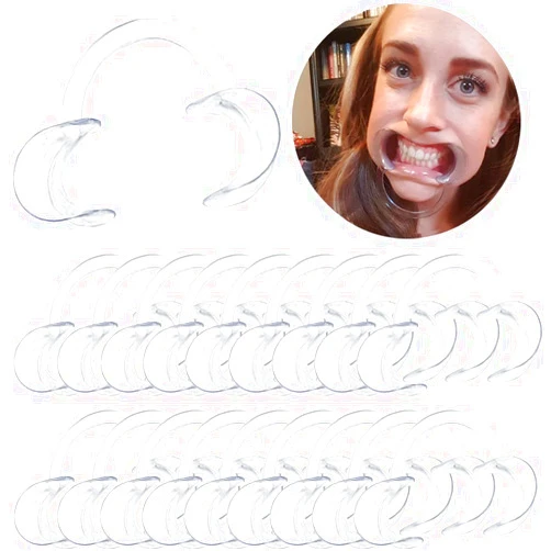 THINKPRICE 30-Pack Dental Cheek Retractor, Professional Autoclavable Mouth Opener Retractors, 100% BPA-Free, for Dentist, Teeth Whitening, Party, Mouthguard Challenge Game - Size M, Clear