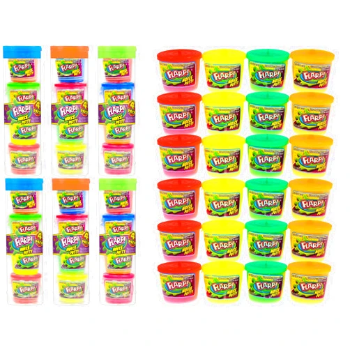 JA-RU Mini Flarp Noise Putty Fidget Toy (6 Tubes with 24 Mini Flarps) 4 Mini Putty per Pack. Stress Relief Toy, Bulk Slime Party Favors for Kids Stocking Stuffer. Plus Bouncy Ball 336-6p