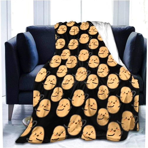 YongColer Comfy Soft I'm A Potato Cute Potatoes Throw Blanket, Sherpa Flannel Fleece Home Blanket Wearable Blanket, Queen Size Blankets for Bedroom Living Rooms Sofa Couch, 40
