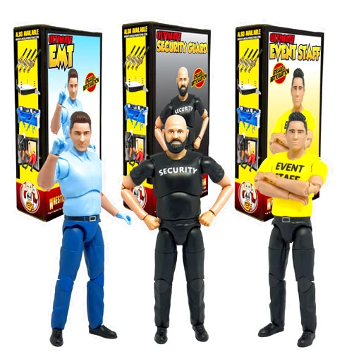 Figures Toy Company Ultimate Security Guard, Event Staff Worker & EMT with Deluxe Articulation for Wrestling Action Figures