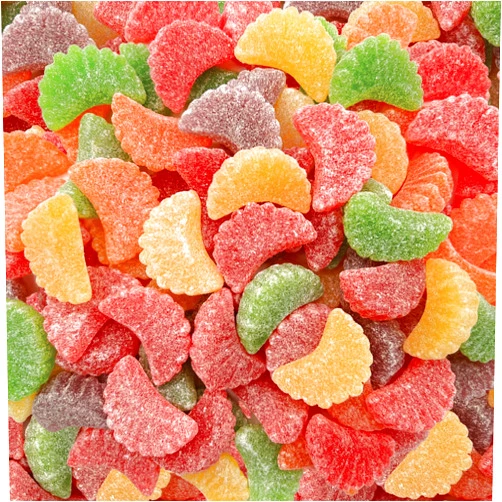 CRAZYOUTLET Fruit Slices - 2 Pound Bulk Pack (About 120 Count) - Jelly Candy - Assorted Flavors - Sugar-Dusted - Unwrapped