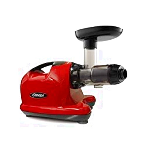Omega J8006 Nutrition Center Quiet Dual-Stage Slow Speed Masticating Juicer Creates Continuous Fresh Healthy Fruit and Vegetable Juice at 80 Revolutions per Minute High Juice Yield, 150-Watt, Red