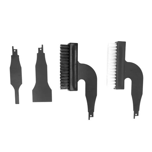 PerGar Reciprocating Saw Scraper Blade Set, Black Reciproccating Blade Rust Removing Brush Shovel Electric Wire Nylon Cleaning Tools Attachments and Adapters Sabre Saw, 4-Piece