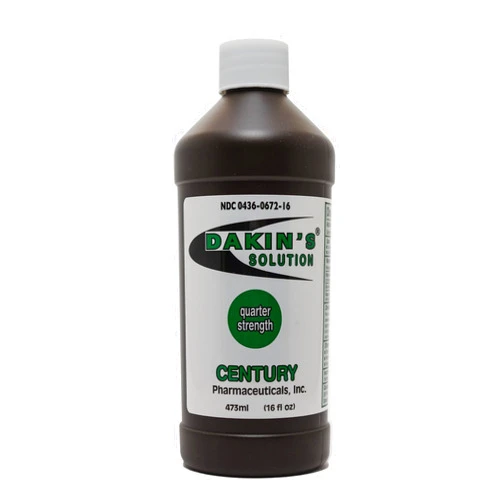 Century Pharmaceuticals 0436-0672-16 Dakin's Solution-Quarter Strength Sodium Hypochlorite 0.125% Wound Therapy for Acute and Chronic Wounds