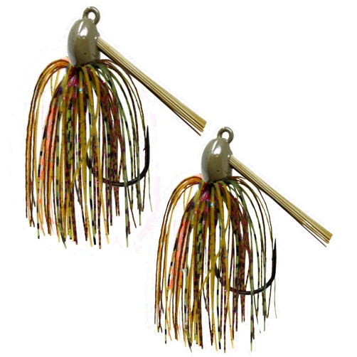 Reaction Tackle Tungsten Swim Jig for Bass Fishing - Weedless Design with 97% Pure Tungsten Jig Head and Silicone Skirt - Fishing Tackle for Pike, Walleye and Muskie and More (2-Pack)
