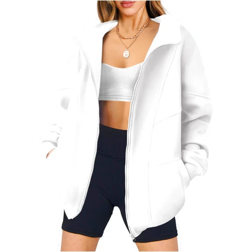 ANRABESS Women's Oversized Full Zip Up Sweatshirts Jacket 2024 Fall Fleece Long Sleeve Hoodies Outfit