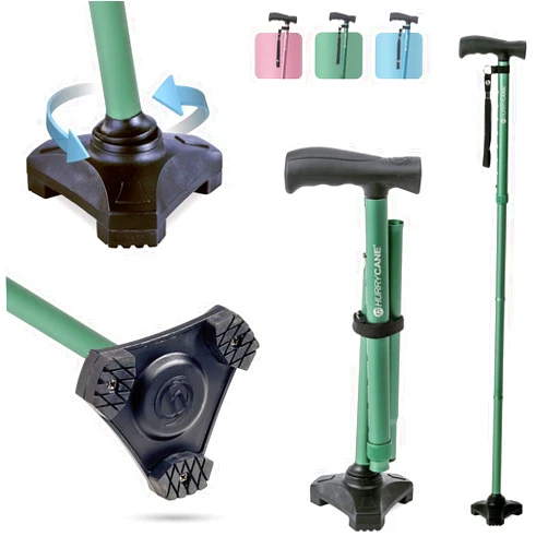 HurryCane HCANE-PP-C2 Freedom Edition Foldable Walking Cane with T Handle