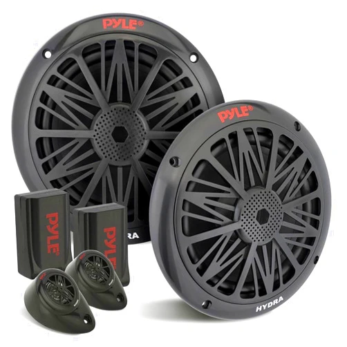 Pyle 200 Watt Marine Boat Speaker System Weather Proof Dual 2 Way 6.5 Inch Outdoor Speakers w/ 85Hz-6kHz Frequency Response, Heavy Duty 8oz Magnet Structure PLMR6KB,Black