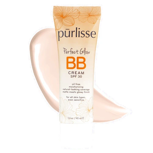 pūrlisse Perfect Glow BB Cream SPF 30: Clean & Cruelty-Free, Medium Flawless Coverage, Hydrates with Jasmine | Fair 1.4oz