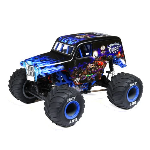 Losi 1/18 Mini LMT Son Uva Digger 2S 4X4 RTR Brushed Monster Truck Battery & Charger Included Blue LOS01026T2
