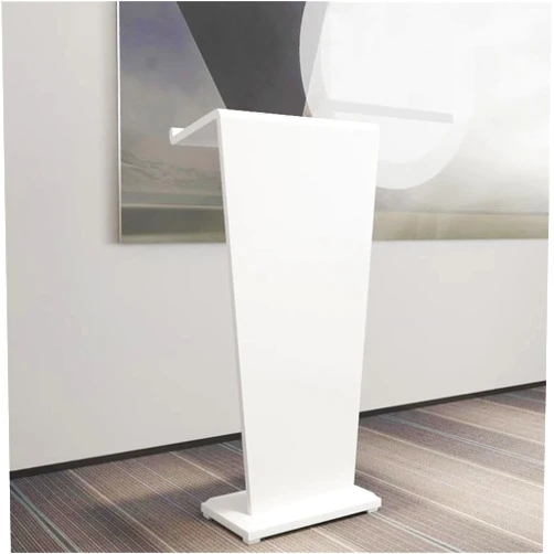 THAMPA Portable Reception Podium Wooden Podium Pulpit Sturdy Commercial Podium Speech School Church Lecturer Wood Podium High Floor Podium No Assembly Required White