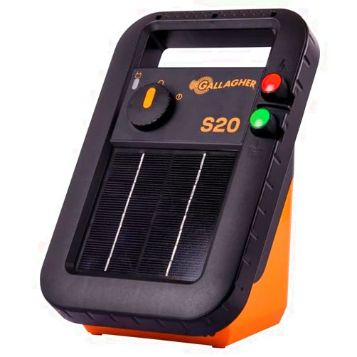 Gallagher S20 Solar Energizer - Powers up to 12 miles / 40 acres of single-wire fence. Ideal for temporary grazing applications, livestock and pet containment