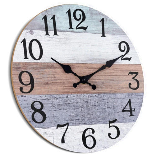 KECYET 14 Inch Wall Clock Silent Non Ticking Wall Clocks Battery Operated, Large Country Style Rustic Vintage Clock Decorative for Kitchen Farmhouse Office Living Room Bathroom (Grey)