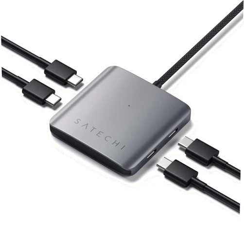 Satechi USB-C Hub: 4-in-1 with 100W Pass-Through & 10Gbps USB 3.2 for MacBook, iPad, iPhone, Surface, Chromebook & More