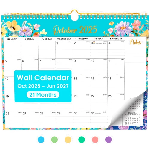 Taja 2026 Calendar, Monthly Wall Calendar from October 2025 to June 2027, 11.5