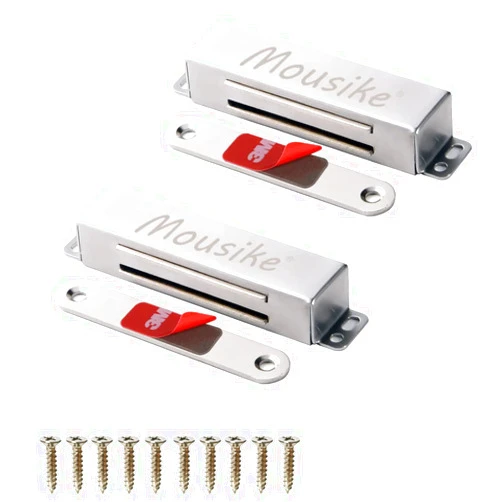 Mousike Magnetic Door Catch Heavy Duty 90lb Door Magnets with Strong Magnetic for Kitchen Cupboard Wardrobe Closet Cabinet Door Drawer Latch (2 Pack))