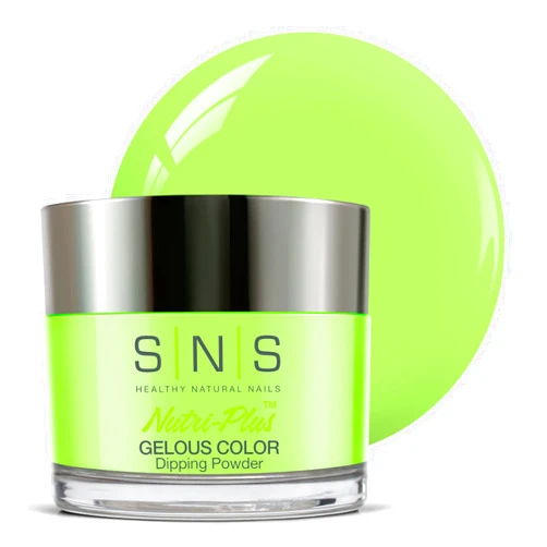 SNS Healthy Natural Nails SNS Nail Dip Powder, Gelous Color Dipping Powder - He's A Fungi (Green/Lime, Neon) - Long-Lasting Dip Powder Nail Color Lasts 14 Days - Low-Odor & No UV Lamp Required - 1 oz