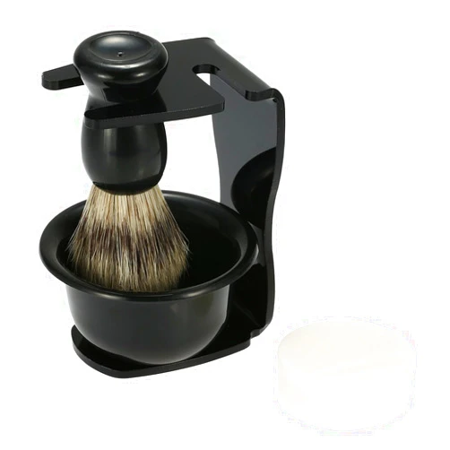 Anself s Anself 4pcs Men Shaving Set, Badger Hair Brush, Shaving Razor Holder Stand, Soap Bowl, Shaving Soap