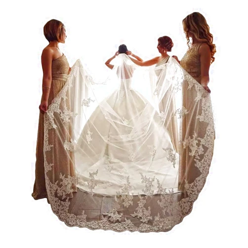 Kelaixiang 1 T Lace Sequins Embroidery Bridal Wedding Veil for Brides with Comb