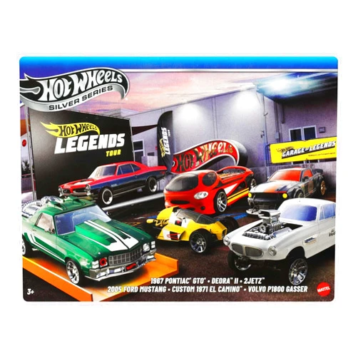 Hot Wheels 1:64 Scale Die-Cast Toy Cars and Trucks Set of 6 HW Legends Vehicles with High Quality Decoration (Styles May Vary) JBY78