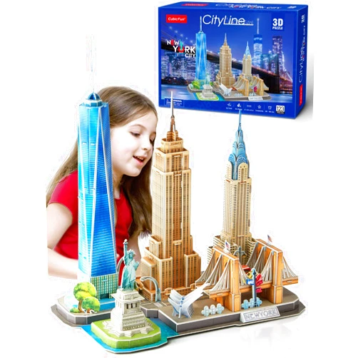 CubicFun 3D Puzzle - Puzzles for Kids Ages 8-10 New York City STEM Projects Arts and Crafts for Kids Ages 8-12 - Toys for Girls 8-10 - 8 Year Old Girl Birthday Valentine Gift for Kid 8-12