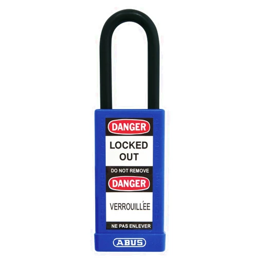 ABUS 74LB/40 KA Safety Lockout Non-Conductive Keyed Alike Padlock with 3-Inch Body and 1-1/2-Inch Shackle, Blue