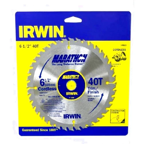IRWIN Tools MARATHON Carbide Cordless Circular Saw Blade, 6 1/2-inch, 40T (14023)