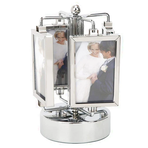 PRTECY Rotating Picture Frame Carousel Music Box Photo Frame Unique Picture Frame Table Decoration for Tabletop or Desktop Display