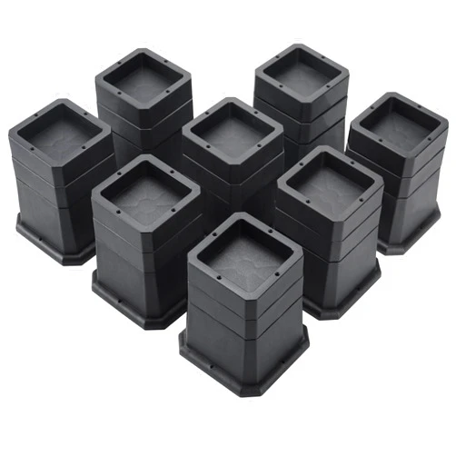 BTSD-home Adjustable Bed Risers 2,3 or 4 Inch Heavy Duty 8 Pack Furniture Risers Dorm Bed Risers Table Desks Legs Blocks Black