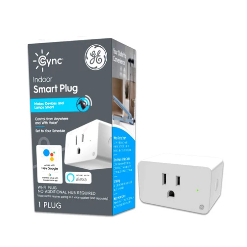Cync GE CYNC Smart Plug, Indoor Bluetooth and Wi-Fi Outlet Socket, Works with Alexa and Google (1 Pack)