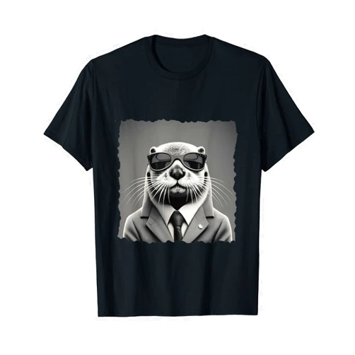 Sea Otter Modern Silhouette Sea Otter Lover Funny Design T-Shirt