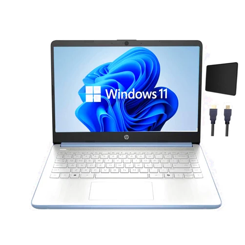 HP 14'' HD Business Laptop, Intel Processor N150 Processor, 4GB DDR4 RAM, 128GB UFS, Windows 11 Home in S Mode, One-Year Microsoft Office 365, Sky Blue with TGY Accessories