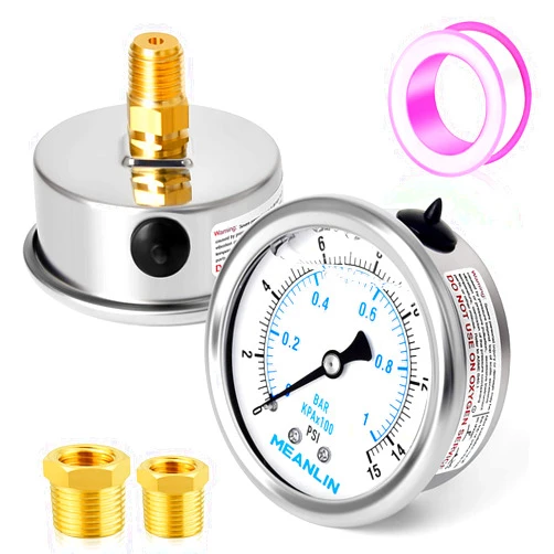MEANLIN MEASURE 0~15Psi Stainless Steel 1/4