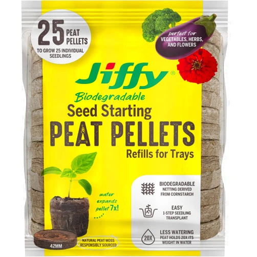 Jiffy J4REFILL Peat Pellets, 42 mm, Brown