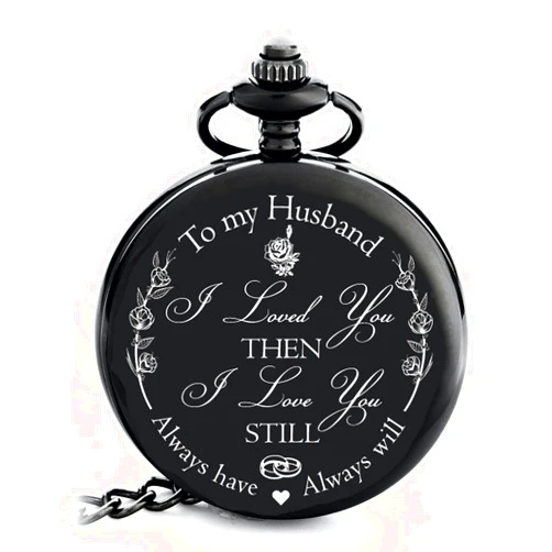 FJ FREDERICK JAMES Anniversary Gift's for Him I Anniversary Gift' for Husband - Engraved ‘to My Husband’ Pocket Watch | I Love You Gift for Husband for Birthday I Valentines I Anniversary for Men