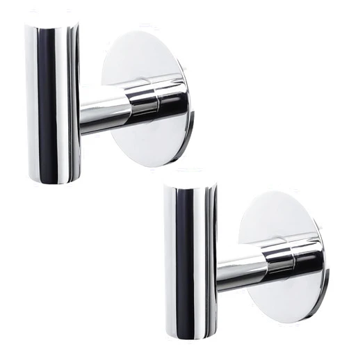 Kruodop Adhesive Hooks Towel Hooks for Bathroom,2 Packs Wall Mount Towel Holder, Matte Wall Robe Hook,Stainless Steel Heavy Duty Door Hanger Towel Hook for Kitchen, Bedroom,Hotel - Chrome Finish