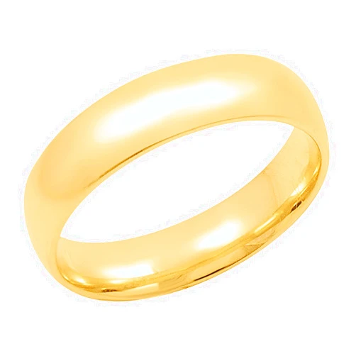 Oxford Ivy Men's Solid 14K Yellow or 14K White Gold 5mm Comfort Fit Solid Plain Wedding Band (Available Ring Sizes 8-14) Solid 14K Gold Rings for Men