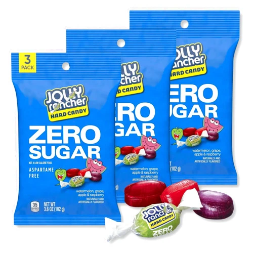CHAIN & JO SWEETS Zero Sugar Assorted Hard Candy – 3.6 oz Bag, 3 Pack, Individually Wrapped, Tropical Fruit Flavors, Diabetic-Friendly Sweet Treat