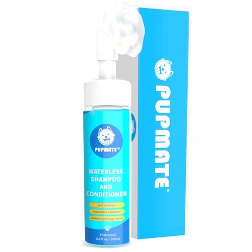 PUPMATE Paw Cleaner | No-Rinse Foaming Cleanser for Dogs Cats | 6.8 fl oz | Gentle and Safe | Pleasant Smell | Deep Clean Pet Paws | Bottle with Removable Soft Silicone Brush
