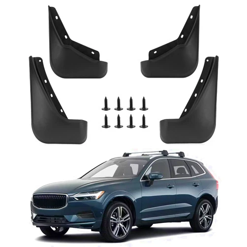 PSLER Fit for Volvo XC60 2018-2024 2025 Mud Flaps Set of 4PCS Mud Guard Kit Splash Guards Mudguards Mudflaps with Hardware Kits Accessory Front and Rear