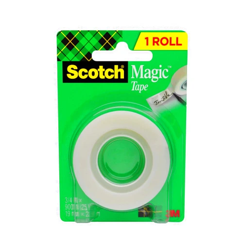 Scotch Magic Tape, 1 Roll, Numerous Applications, Invisible, Engineered for Repairing, 3/4 x 500 Inches, Boxed (205), Transparent