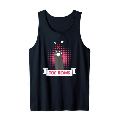 Feline Fanatic Toe Bean Squeezer Beans Funny I Love Toe Bean Cat Feet Soft And Squishy Toe Bean Tank Top