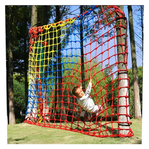 KLRCPQWU Climbing Rope Ladder Safety Net Fitness Swing Ladder Netting Truck Deck Cargo Nets Endurance Child Playground Climbing Netting Nets Rope Dia 14mm(14mm-10cm,1X1m/3.3X3.3ft)