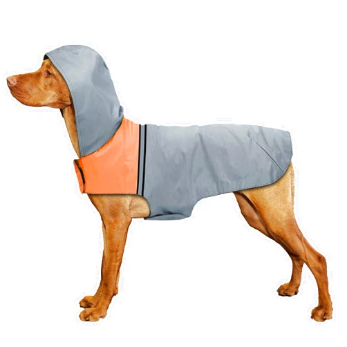 Havenfly Dog Raincoat with Reflective Strip, Ultra Light Breathable Waterproof Dog Rain Jacket, Adjustable Waterproof Dog Raincoat with Hood, Suitable for Small, Medium, and Large Dogs (Grey, XL)