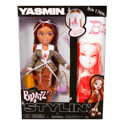 Bratz Stylin' Yasmin Fashion Doll with Customizable T-Shirt for You and Accessories