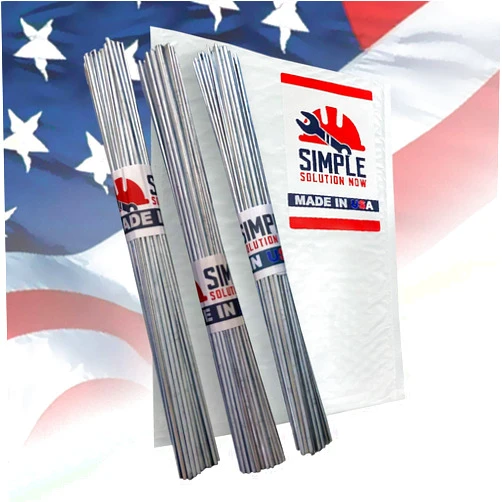 SIMPLE WELDING RODS X Simple Welding Rods USA Made - From Simple Solution Now - Aluminum Brazing/Welding Rods - Make Your Repair Stronger Than The Parent Metal Every Time - 30 Rods
