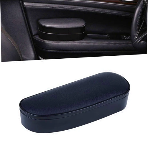 UGSHY Pack-1 Car Armrest Support Left Elbow Pad Extender, Relieve Driver Arm Fatigue Car Armrest Cover, 8.66In x 3.14In Height Adjustable Comfort Central Lift Storage Box, for Most Cars (Black)