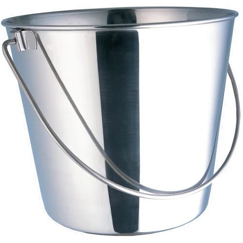 Indipets Heavy Duty Stainless Steel Pail - 2 Quart - Durable Dog Food and Water Storage